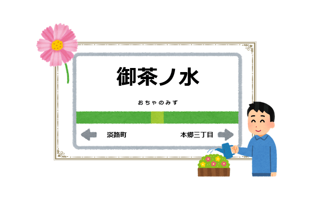 御茶ノ水駅周辺の花屋を紹介する記事のアイキャッチ画像