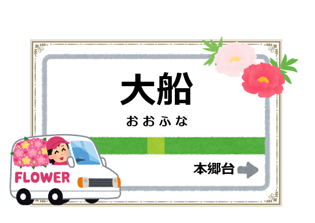 大船駅周辺の花屋を紹介する記事のアイキャッチ画像